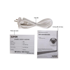 Nồi cơm điện mini Supor CFXB16YB3VN-36 dung tích 0.8 lít bảo hành 12 tháng