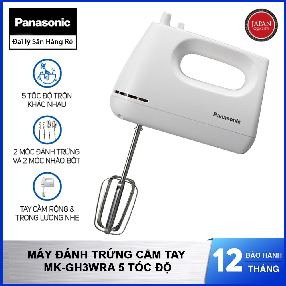 Máy đánh trứng cầm tay Panasonic MK-GH3WRA - Hàng chính hãng, bảo hành 12 tháng