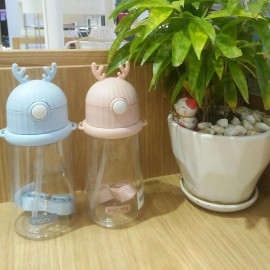 Bình nước trẻ em có ống mút Inochi Goki Rudy 450ml - Hàng xuất Nhật