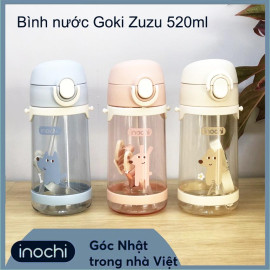 Bình nước trẻ em có ống mút Inochi Goki Zuzu 520ml - Hàng xuất Nhật