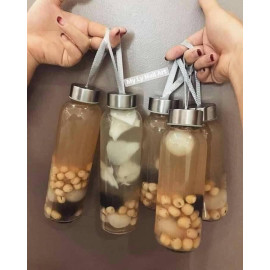 Bình detox thủy tinh nắp Inox dung tích 500ml