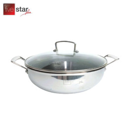 Chảo lẩu Inox 304 sâu lòng đáy liền 3 lớp Fivestar Blackcube 24cm FPC24003