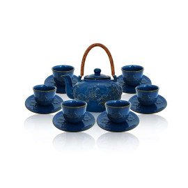 Bộ ấm trà hoa văn chạm nổi Dong Hwa Hàn Quốc TSETB06 - hàng KM LG