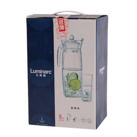 Bộ bình và 4 ly thuỷ tinh Luminarc Le Meiya J6381