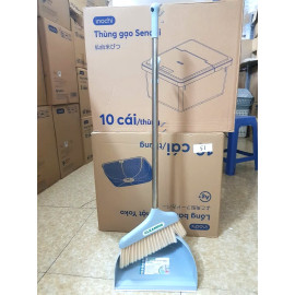 Bộ chổi và xẻng quét hót rác Inochi CK02 thân Inox hàng xuất Nhật