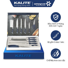 Bộ dao kéo 6 món inox nguyên khối cao cấp Kalite KL-190