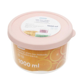 Bộ 3 hộp thực phẩm nhựa tròn Inochi Hokkaido 500-1000-2000ml hàng xuất Nhật