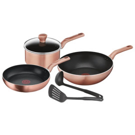 Bộ nồi và 2 chảo nhôm chống dính Tefal Cook&Shine G803S695 tặng 1 vá canh và 1 sạn chiên