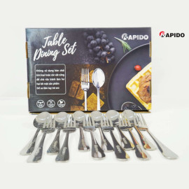 Bộ thìa dĩa Inox 304 Rapido Santo 12 món cao cấp