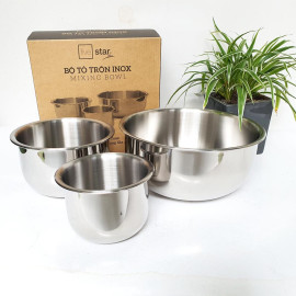 Bộ tô trộn Inox 304 Fivestar 3 món xuất Nhật FSTT001