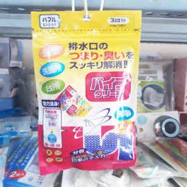 Bột thông cống Nhật túi 90g làm sạch ống dẫn nước, bồn rửa mặt, bồn cầu