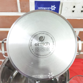 Bộ 2 nồi Inox cao cấp 5 đáy Elmich 2353367 vung kính đáy từ
