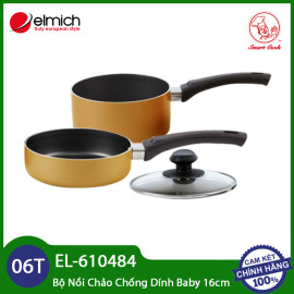 Bộ nồi chảo chống dính 16cm Elmich Smartcook Baby Star EL-610484 KM dùng bếp từ