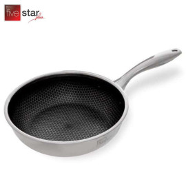 Chảo sâu lòng chống dính 3 lớp Inox 304 Fivestar Blackcube 22cm đáy liền FPC22002