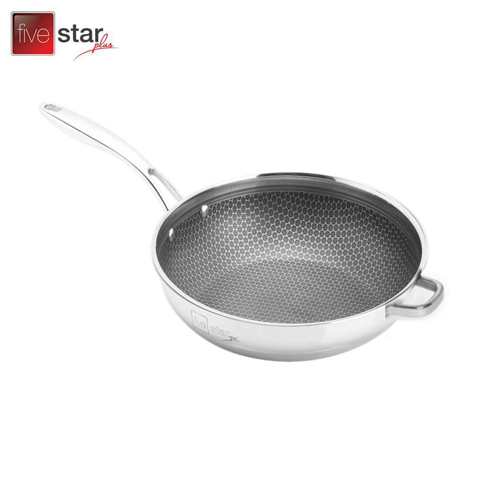 Chảo sâu lòng chống dính 3 lớp Inox 304 Fivestar Blackcube 30cm đáy liền FPC30003