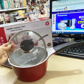 Quánh chống dính Orsay Happy Home Pro tráng sứ size 18cm đỏ - Made In Korea