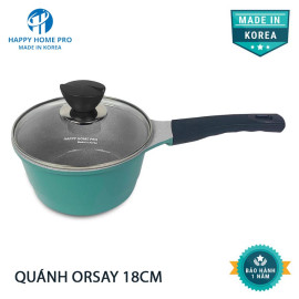 Quánh chống dính Orsay Happy Home Pro tráng sứ size 18cm xanh - Made In Korea