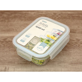 Hộp thủy tinh chữ nhật chia 3 ngăn Inochi Nikko dung tích 1040ml hàng xuất Nhật