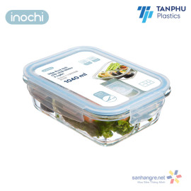 Hộp thủy tinh chữ nhật chia 3 ngăn Inochi Nikko dung tích 1040ml hàng xuất Nhật