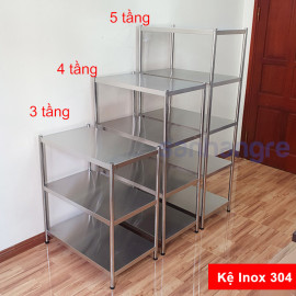 Kệ Inox 304 lắp ghép thông minh 4 tầng size 60cm-80cm xuất Nhật