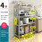 Kệ Inox 304 lắp ghép thông minh 4 tầng size 60cm-80cm xuất Nhật