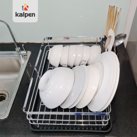 Kệ giá úp bát đía chén Inox đa năng Kalpen kèm khay hứng nước thông minh xuất Nhật