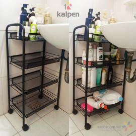 Kệ xe đẩy Spa 4 tầng thông minh Kaplen rổ tháo rời hàng xuất Nhật