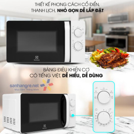 Lò vi sóng Electrolux dung tích 20 lít EMM20K18GW - Bảo hành 24 tháng