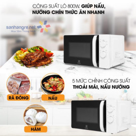 Lò vi sóng Electrolux dung tích 20 lít EMM20K18GW - Bảo hành 24 tháng