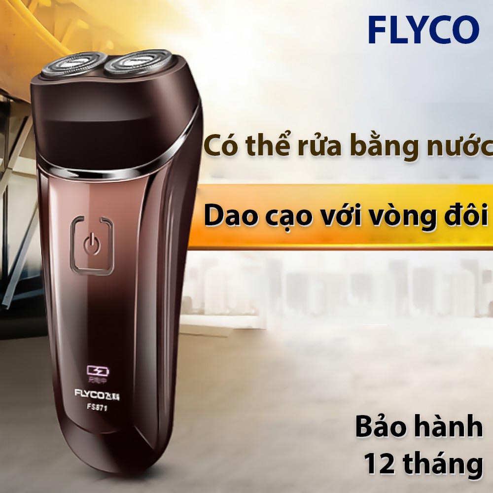 Máy cạo râu Flyco cao cấp FS871 thiết kế 2 lưỡi, chống nước