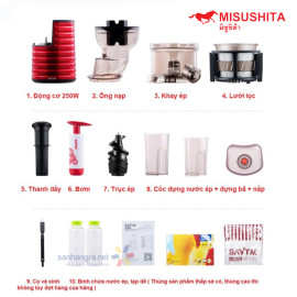 Máy ép chậm nguyên quả Misushita Thái Lan công suất 250W bảo hành 12 tháng
