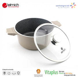Nồi đá chống dính Elmich Vitaplus Perla EL0343 size 26cm dùng bếp từ, xuất xứ CH Séc