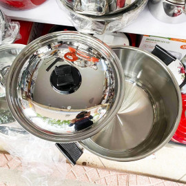 Nồi luộc gà 3 đáy Inox 304 Fivestar Plus 30cm quai nhựa nắp inox bảo hành 12 tháng