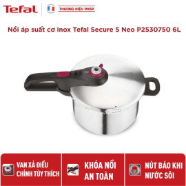 Nồi áp suất inox 304 Tefal Secure 5 Neo 6L P2530750 dùng bếp từ, bảo hành 2 năm