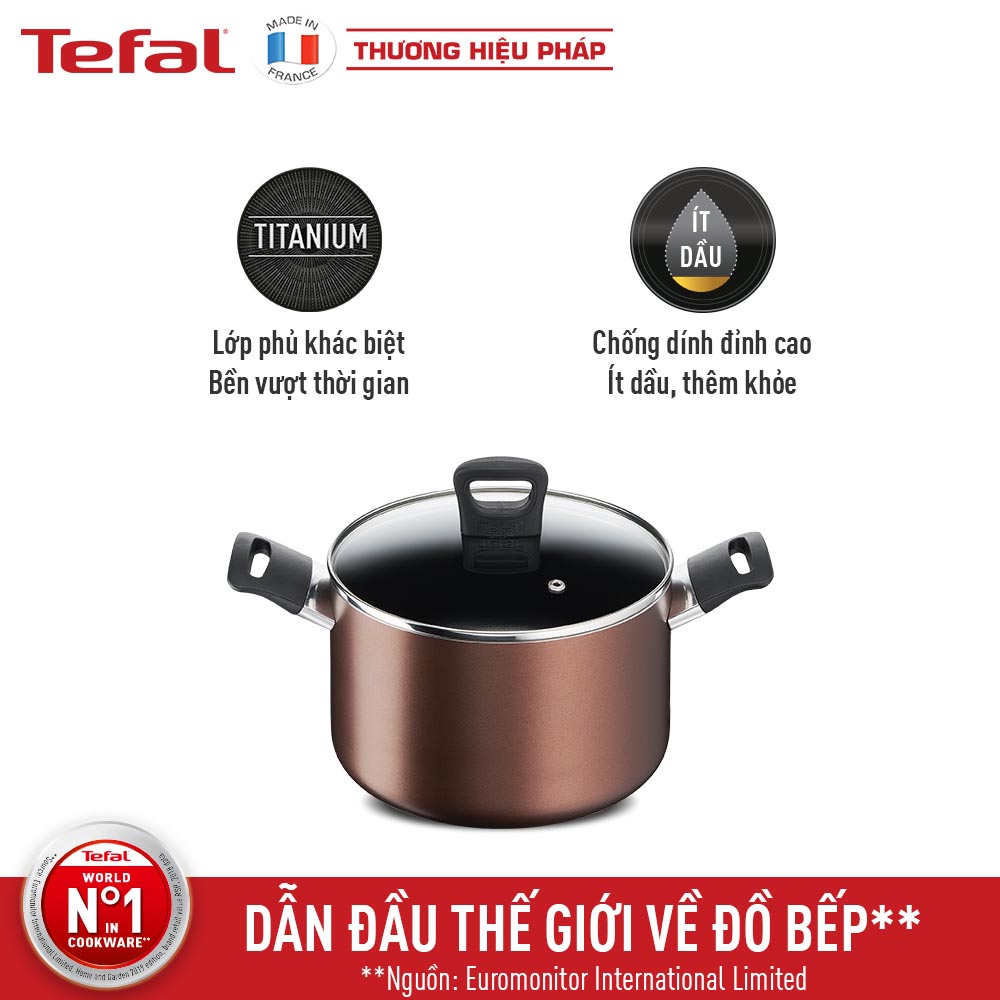 Nồi chống dính thân cao Tefal Day By Day G1436105 đương kính 22cm dùng bếp từ