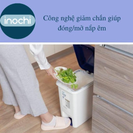 Thùng rác đạp chân chữ nhật Inochi Hiro 15L xuất Nhật - Kháng khuẩn, khử mùi