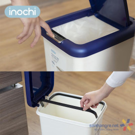 Thùng rác đạp chân chữ nhật Inochi Hiro 15L xuất Nhật - Kháng khuẩn, khử mùi