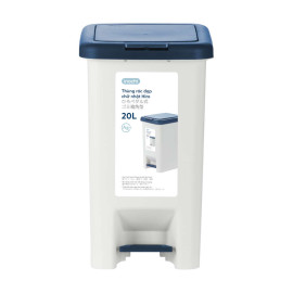 Thùng rác nhựa đạp chữ nhật Inochi Hiro 20 lít hàng xuất Nhật kèm giỏ