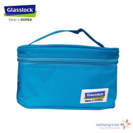 Túi giữ nhiệt hình chữ nhật Glasslock màu xanh size 23x15x14cm - Made in Korea