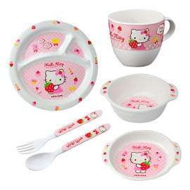 Bộ đồ ăn 6 món cho bé Lock&Lock Hello Kitty LKT461S6 Hàn Quốc