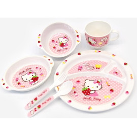 Bộ đồ ăn 6 món cho bé Lock&Lock Hello Kitty LKT461S6 Hàn Quốc