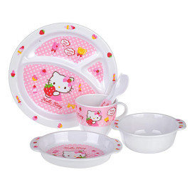 Bộ đồ ăn 6 món cho bé Lock&Lock Hello Kitty LKT461S6 Hàn Quốc