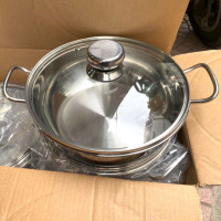 Nồi lẩu Inox 430 Fivestar 28cm nắp kính dùng bếp từ bảo hành 5 năm