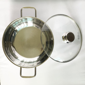 Nồi lẩu Inox 430 Fivestar 28cm nắp kính dùng bếp từ bảo hành 5 năm