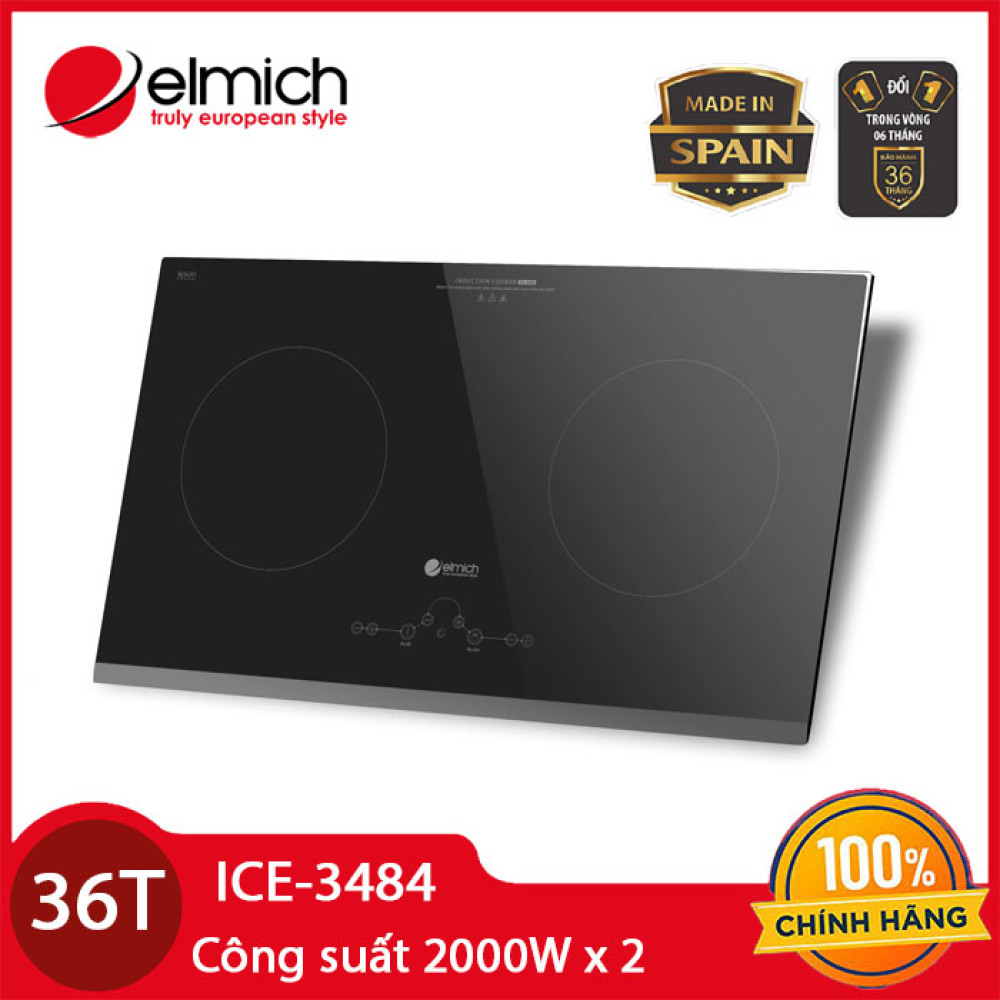 Bếp điện từ đôi cao cấp Elmich ICE-3484 Made In Tây Ban Nha bảo hành 12 tháng