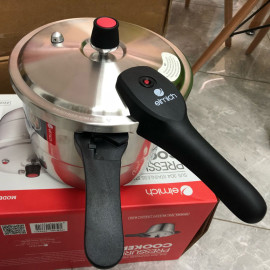 Nồi áp suất 3 đáy Inox 304 Elmich 22cm dung tích 5.5L EL3371 dùng bếp từ kèm xửng hấp