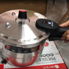 Nồi áp suất 3 đáy Inox 304 Elmich 22cm dung tích 5.5L EL3371 dùng bếp từ kèm xửng hấp