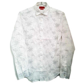 Áo sơ mi nam dài tay Slim Fit Zara Man hàng xuất - Trắng chấm đen