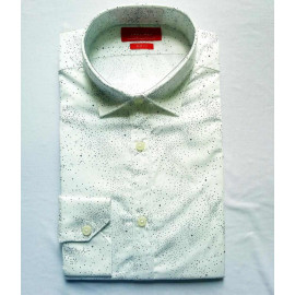 Áo sơ mi nam dài tay Slim Fit Zara Man hàng xuất - Trắng chấm đen