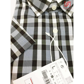 Áo sơ mi nam ngắn tay Slim Fit Zara Man hàng xuất EU - Caro đen trắng